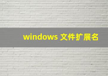 windows 文件扩展名